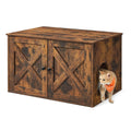 Feandrea Cat Litter Box Enclosure, Litter Box Furniture Hidden, Indoor Cat House, End Table, 27.6 x 19.7 x 19.7 Inches, Heather Greige UPCL022K01