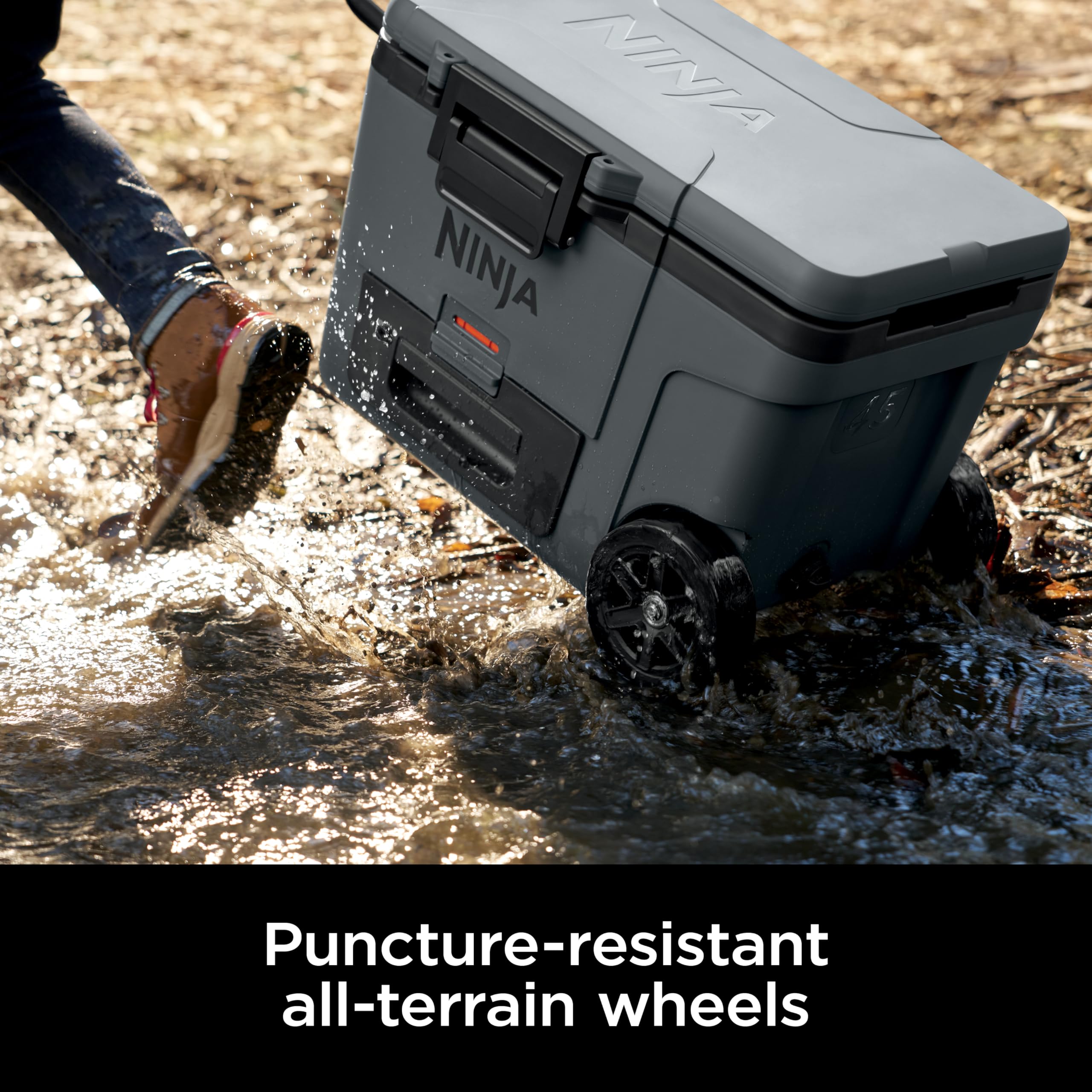 Ninja FrostVault | 65qt Wheeled Cooler with Cold Dry Zone | Integrated Fridge-Temp Dry Storage Drawer | Premium Heavy-Duty Insulated Cooler | Keeps Ice for Days | Charcoal Gray | FB265CG