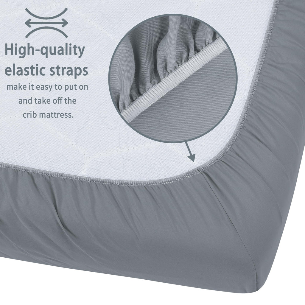 GUNTAIL Baby Crib Sheets for Boys Girls, 2 Pack Fitted Crib Sheet for Standard Crib and Toddler Mattress, Soft Microfiber Baby Sheet 52x28x8in (Brown & Green)