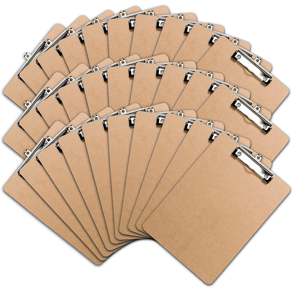 Letter Size Clipboard with Butterfly Clip (Pack of 5) - 9'' x 12.5'' Large Wood Clipboards for Classroom, Clipboards for Kids | Hardboard for Office, College, Teacher & Back to School Supplies
