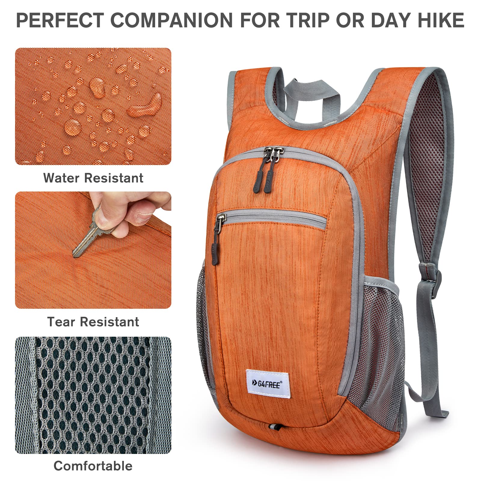 G4Free 10L/15L Hiking Backpack Lightweight Packable Hiking Daypack Small Travel Outdoor Foldable Shoulder Bag