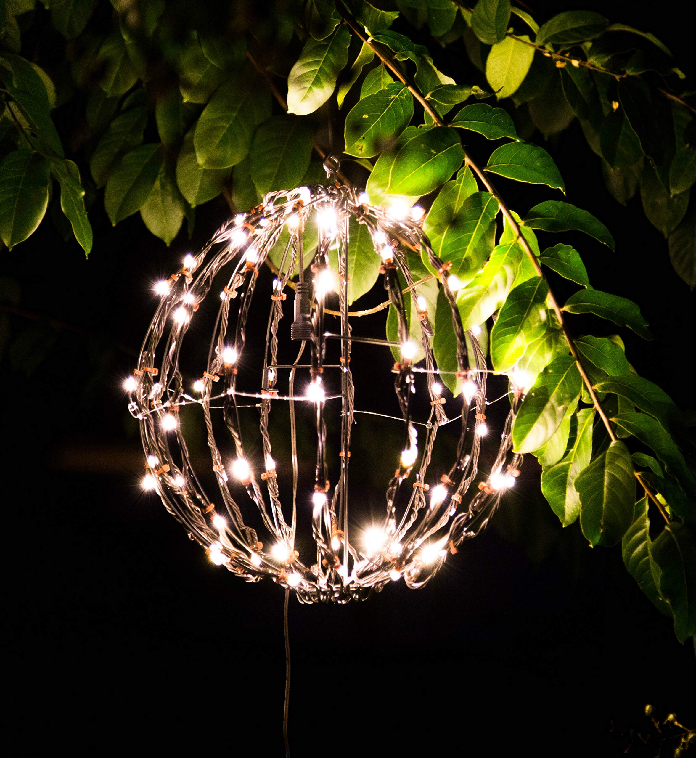Elf Logic 3 Pack 12” Outdoor/Indoor LED Christmas Light Balls. Durable, Waterproof, Long-Lasting, Lightweight Bright Light Ball. Warm LED Lights for Holiday Decor, Patio, Wedding Decor