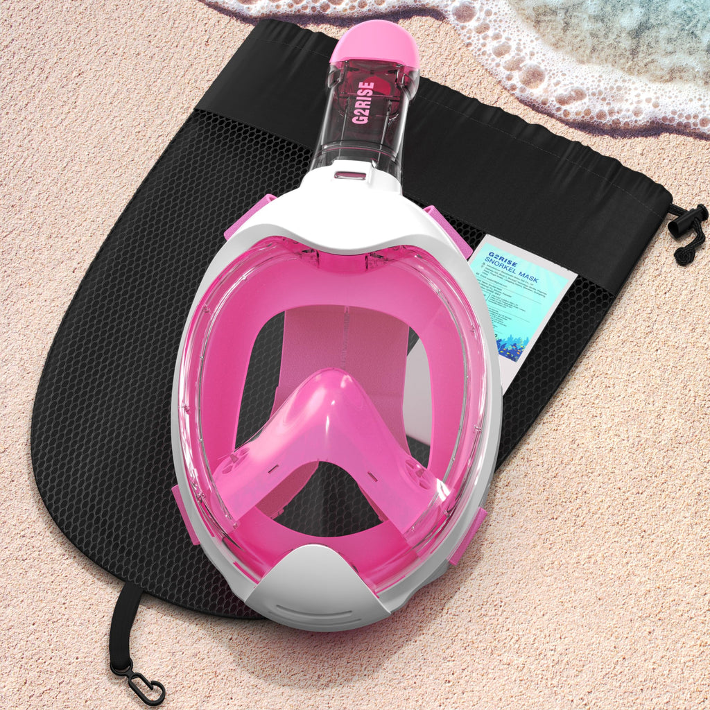 G2RISE Kids Snorkel Mask Full Face Snorkel Set, Snorkeling Gear for Kids with 180 Degree Panoramic View, Anti-Leak & Anti-Fog