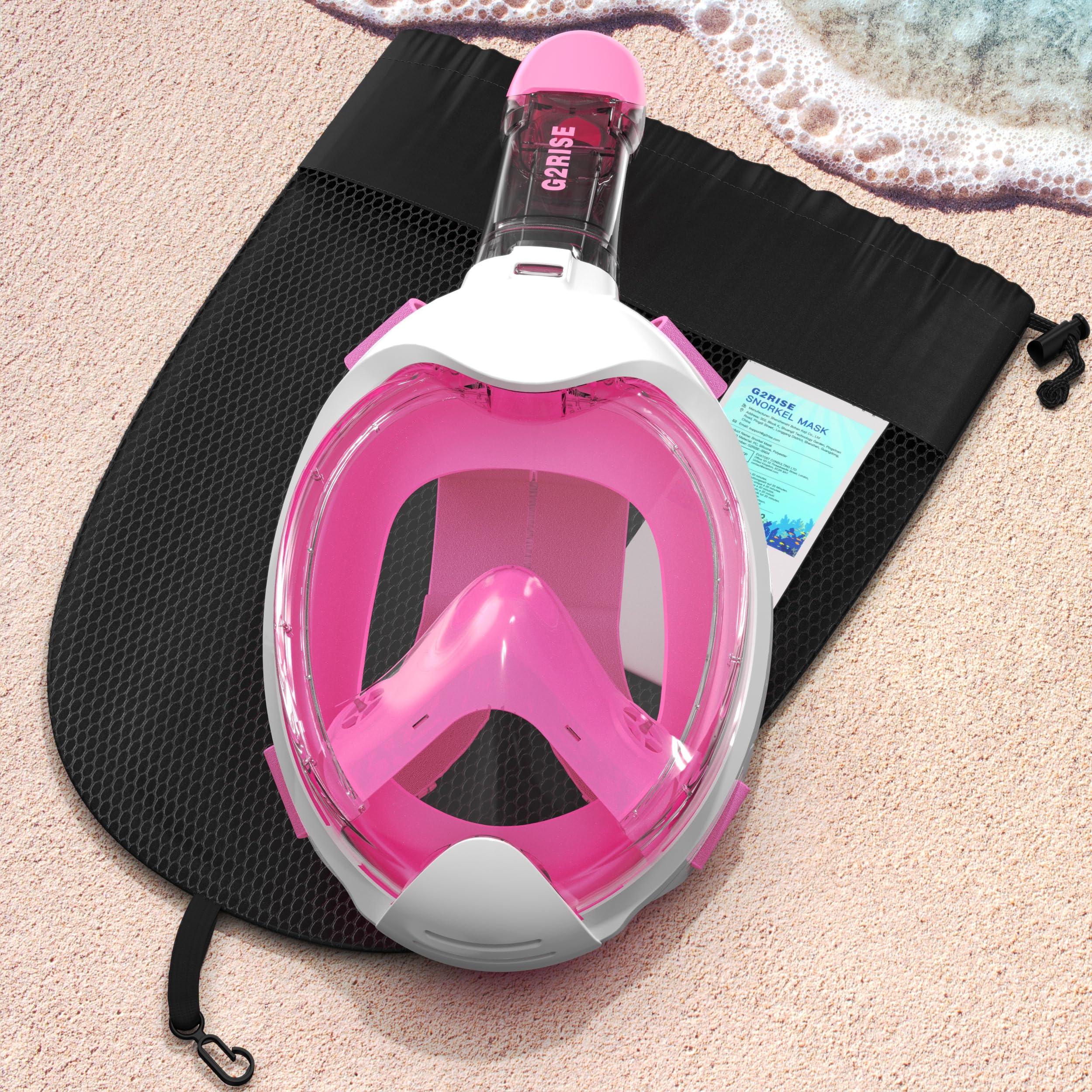 G2RISE Kids Snorkel Mask Full Face Snorkel Set, Snorkeling Gear for Kids with 180 Degree Panoramic View, Anti-Leak & Anti-Fog