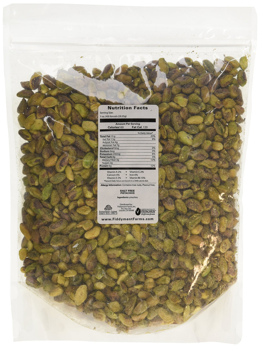 Fiddyment Farms 1 Lb Unsalted Pistachio Kernels