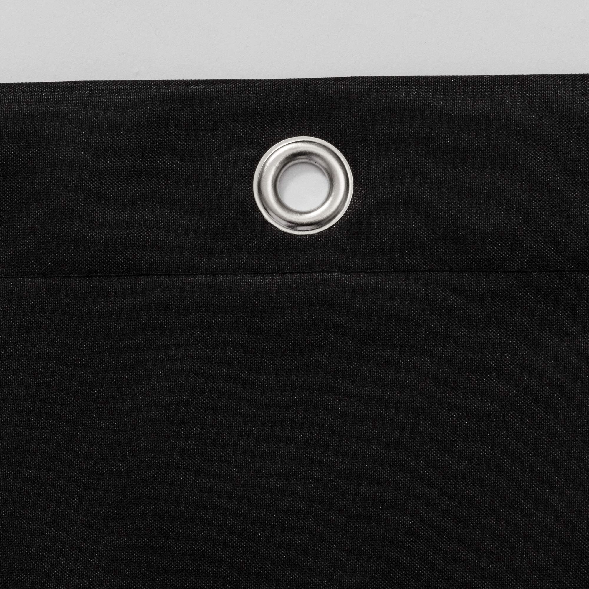 N&Y HOME Waterproof Fabric Shower Curtain or Liner with 9 Mesh Pockets - Black, 71x72 Inches