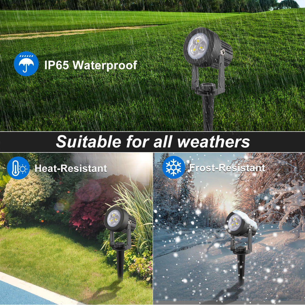 Solar Spot Lights Outdoor, Solar Landscape Spotlights IP65 Waterproof 9.8ft Cable,Auto On/Off Outdoor Wall Lights for Garden Yard Driveway Porch Walkway Pool (3000K Warm White)