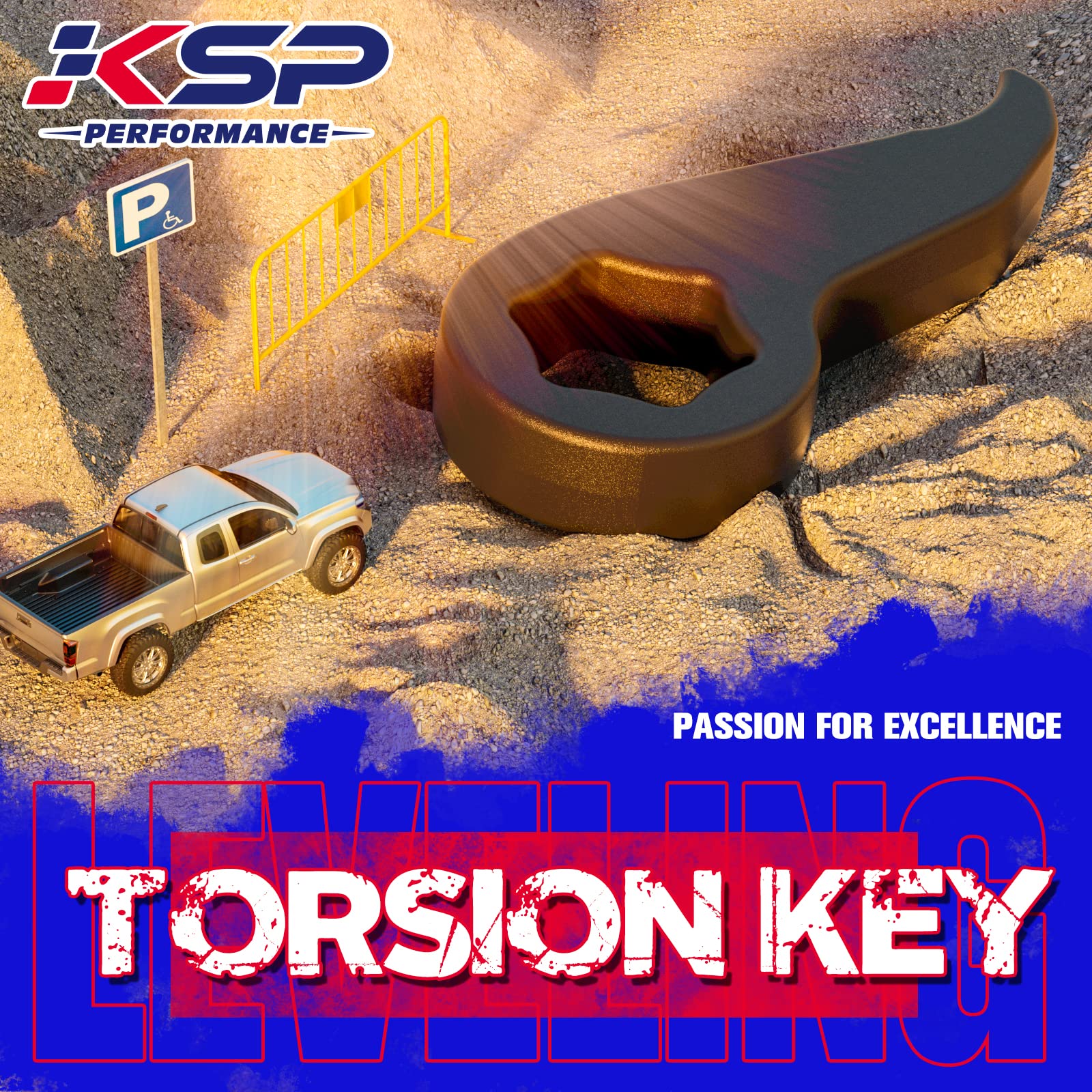 KSP 1-3" Torsion Bar Key For Silverado Sierra 1500, Adjustable Forged Torsion Lift Kits Fit K1500 K2500 K3500 Tahoe Yukon Suburban,Steel Suspension Level Kit Compatible With Chevy GMC 6 Lug Truck SUV