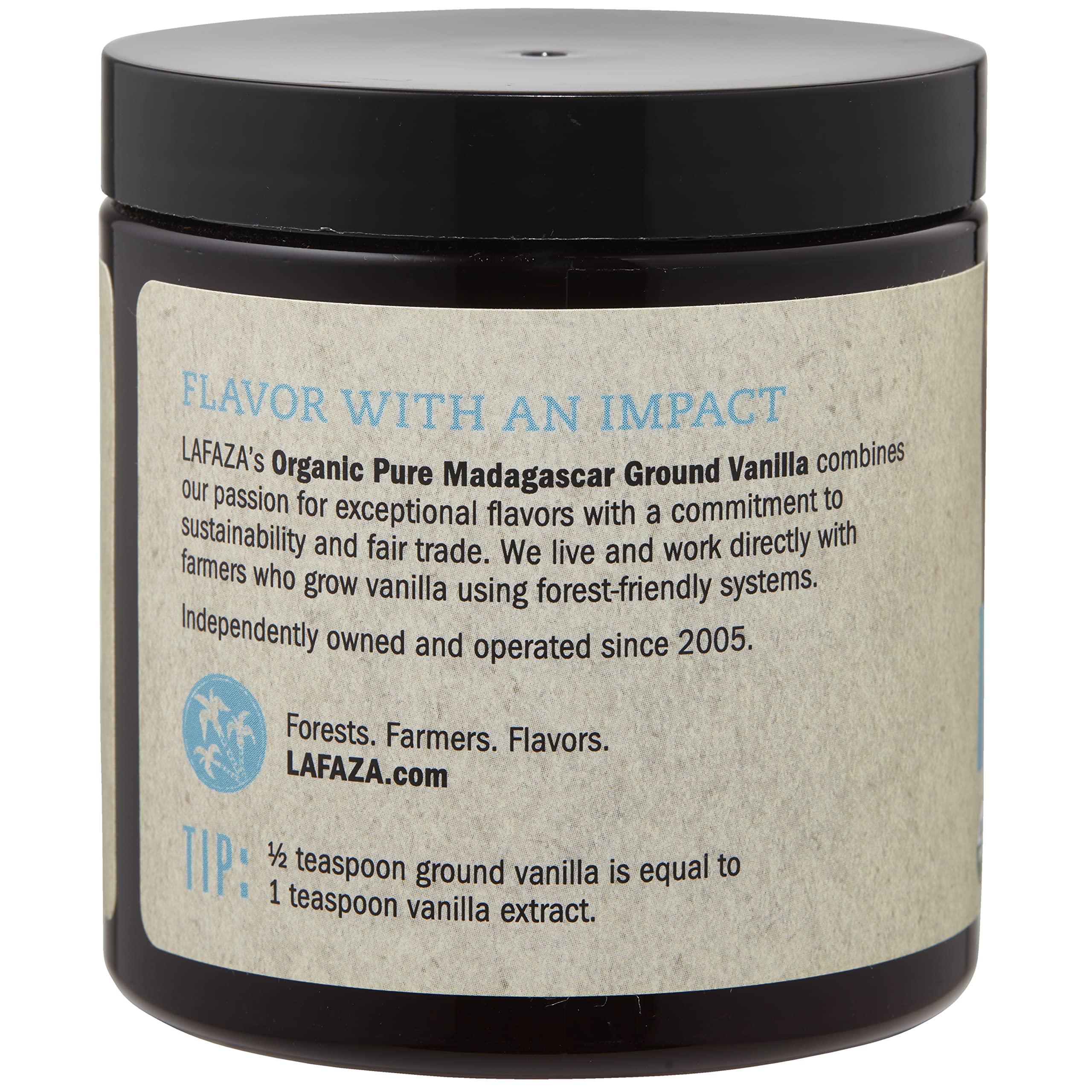 Lafaza Organic Madagascar Bourbon Pure Ground Vanilla Bean Powder, 1oz