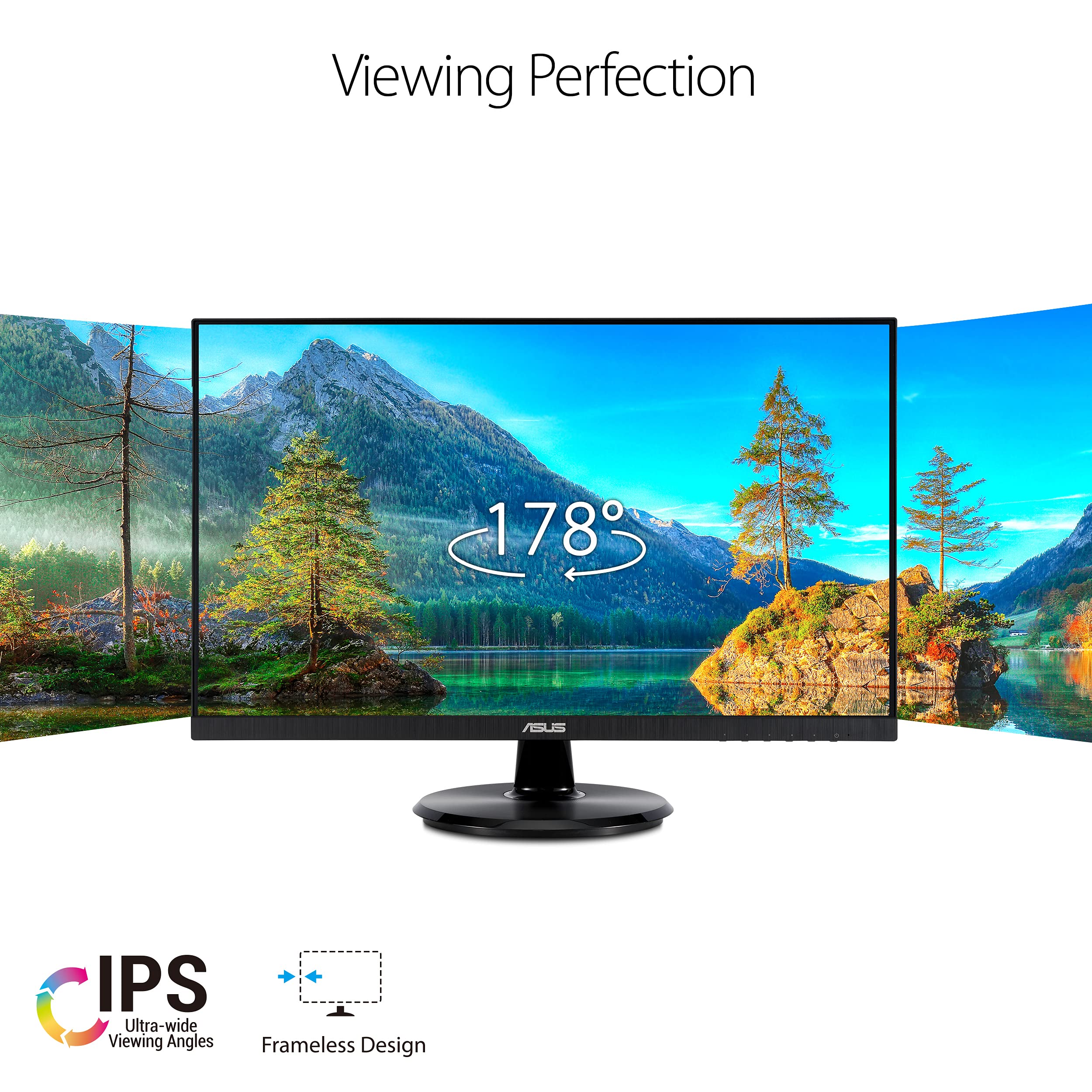 ASUS 22” Eye Care Monitor (VP229QF) – 100Hz, IPS, Full HD, 99% sRGB, Frameless, Adaptive-Sync, DisplayPort, HDMI, Low Blue Light, Flicker Free, Wall Mountable, 3 yr Warranty