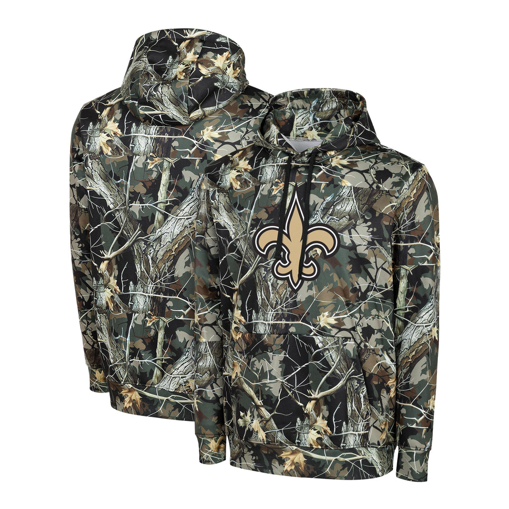 FOCO NFL Men's Official Sideline Hunter Camo Primary Logo Performance Pullover Hoodie Sweatshirt