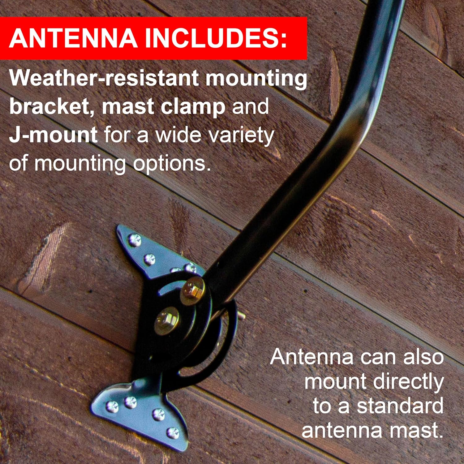 GE Outdoor HD Digital TV Antenna, Long Range Smart TV Antenna, Supports 4K 1080P HD Smart TV VHF UHF, J Mount Included for Attic or Outdoor, Weather Resistant, 29884