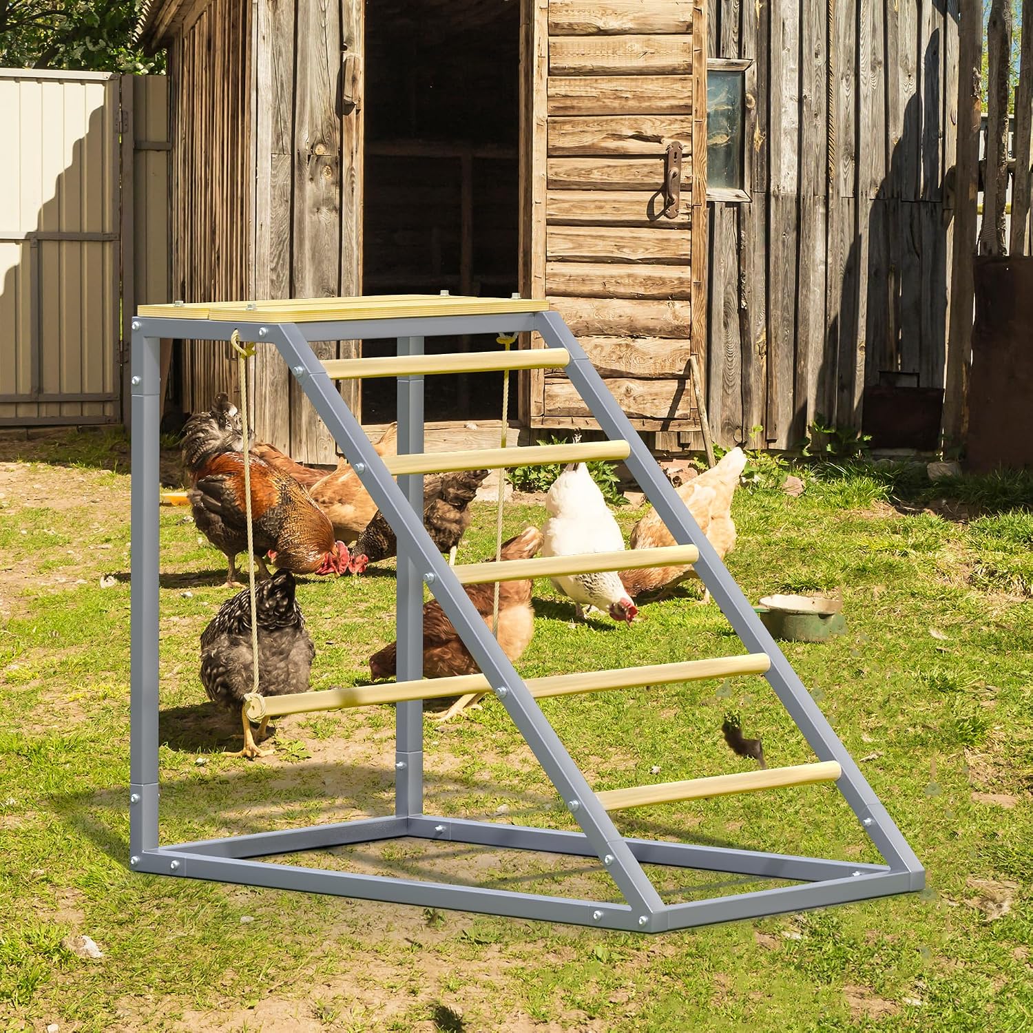 Chicken Coop Roosting Perch Essentials：Perfect for Backyard Poultry, Easy Installation &,Farm Roost Toys for Chickens(37.5''L x 15.7'' W x 27.5H'')