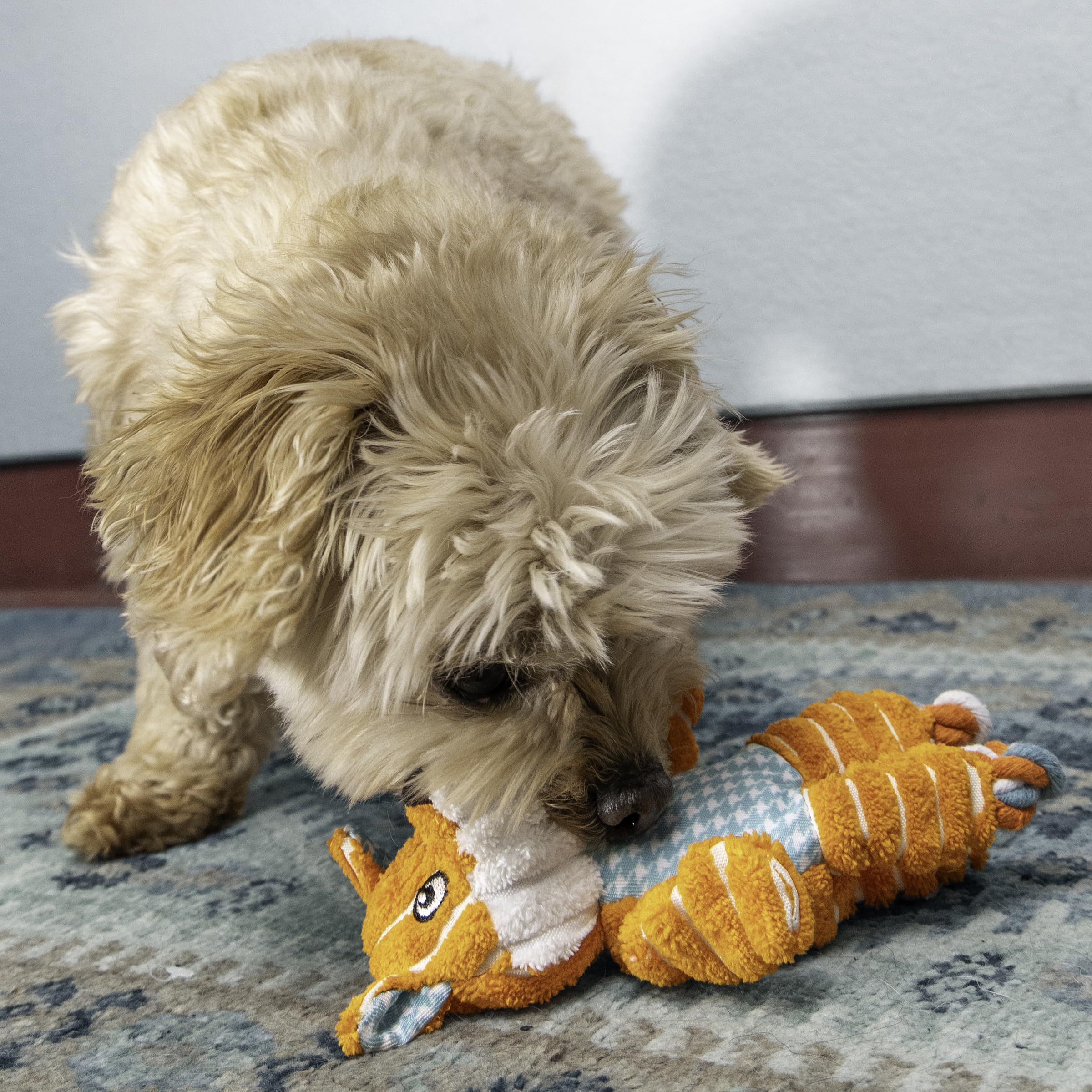 KONG Floppy Knots - Durable No‑Stuffing Squeaky Rope & Plush Dog Toy - for Teething, Playing (Bunny, Small/Medium)