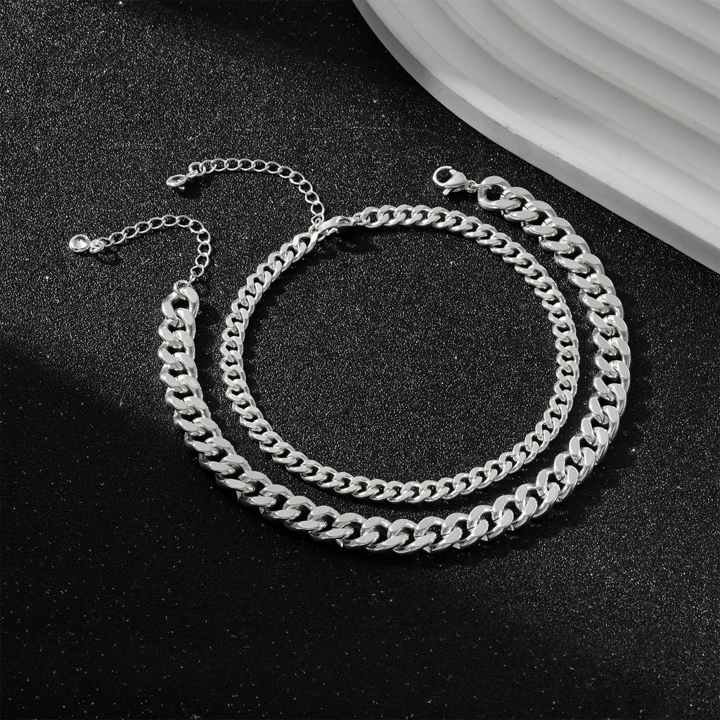 Freekiss Sterling Silver Ankle Bracelets for Women: Dainty Layered Waterproof Anklet for Women Adjustable Womens Anklet Set Stackable Figaro Beaded Cuban Link Anklets Beach Jewelry for Women