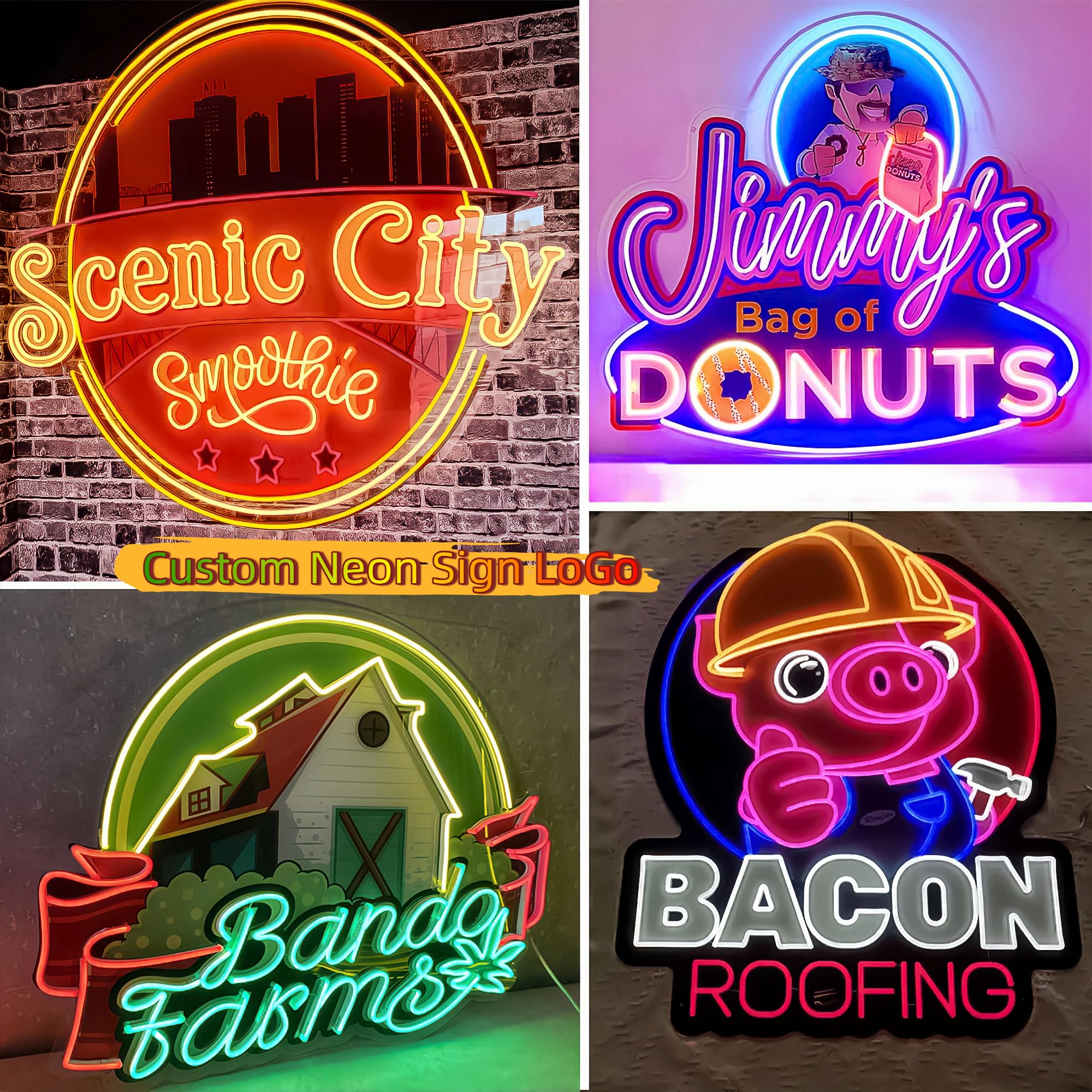 CIONAOR Custom Neon Sign, Personalized UV Printed LED Backlit Illuminated Sign Customizable for Business LoGo, Salon Beauty Nail Studios Light Up Name Metal Sign, Images Neon Lighting Customized