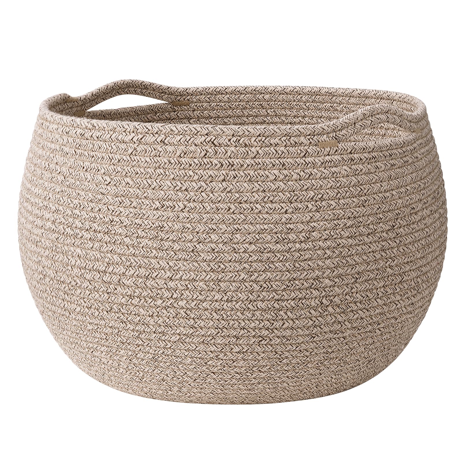 Goodpick Small Rope Storage Basket, Black Round Baskets for Socks, Dog Toys, Towels, Cute Baby Basket for Living Room, Bedroom, Nursery, Towel Baskets for Bathroom, 10 x 8.3 inches