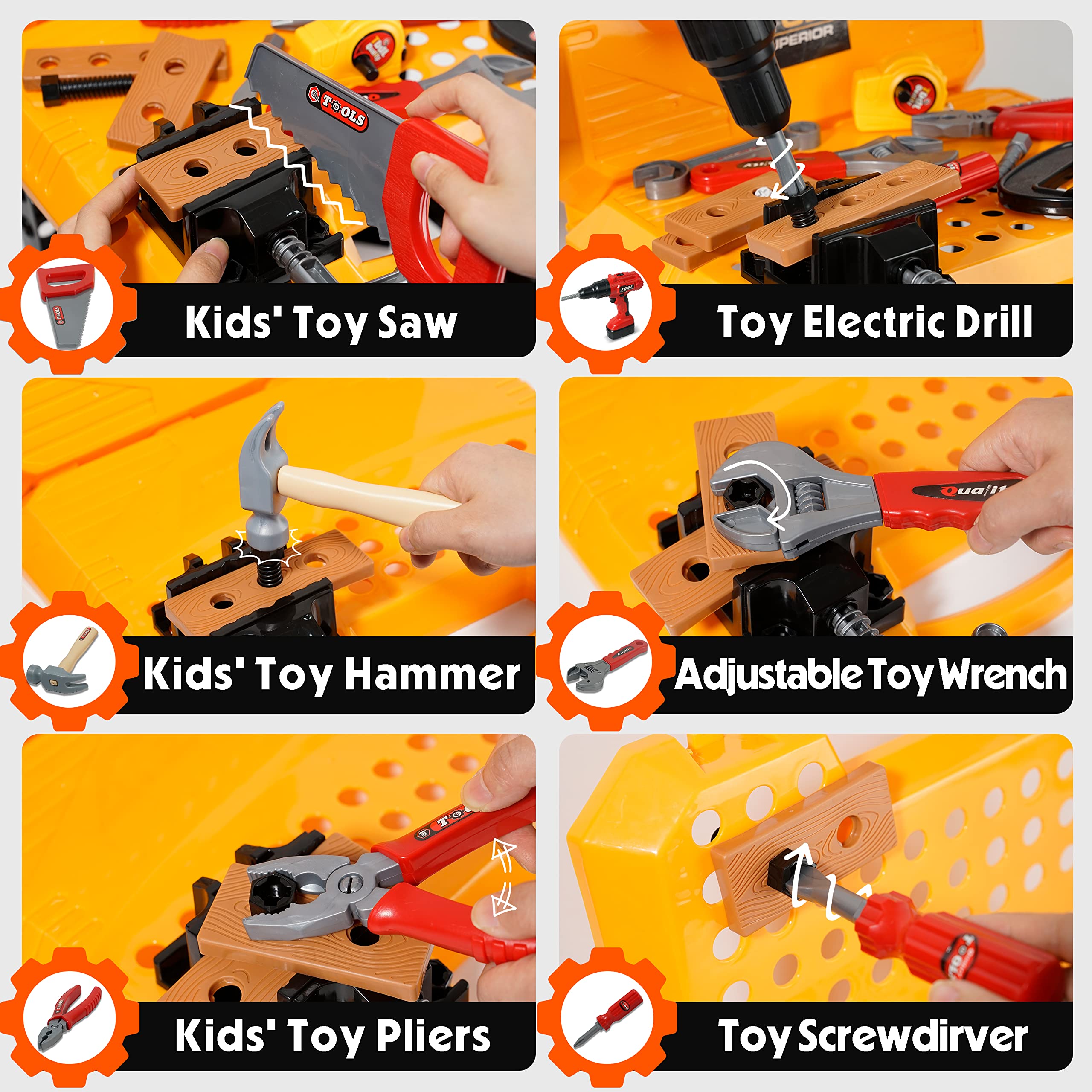 Toy Choi's Toy Drill for Kids - Electric Kid Drill Set Pretend Play Tool with Realistic Sound & Action, Construction Toy Tools for Kids Ages 3-5 with Toddler Screw Set (Green)