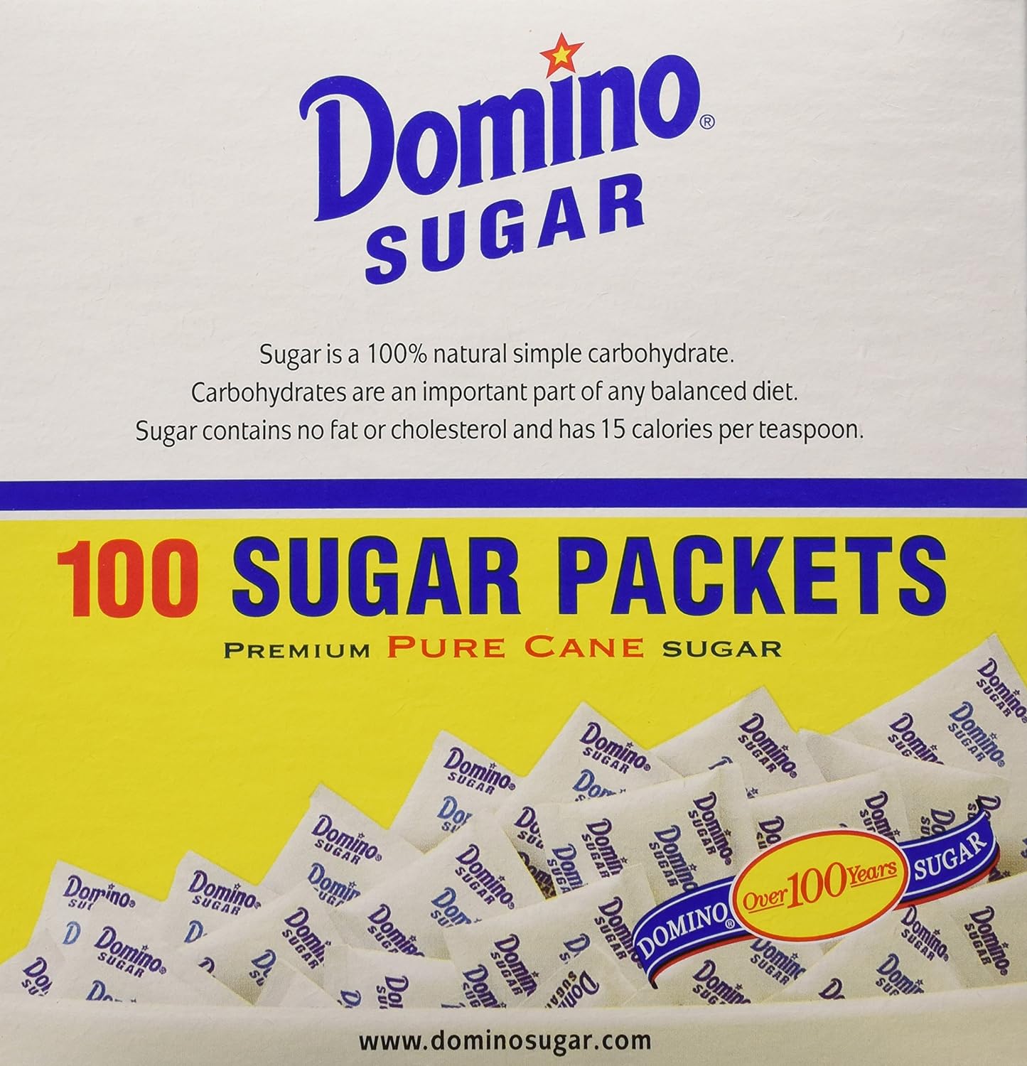 DOMINO SUGAR PACKETS - 100/ 3.54g Packs