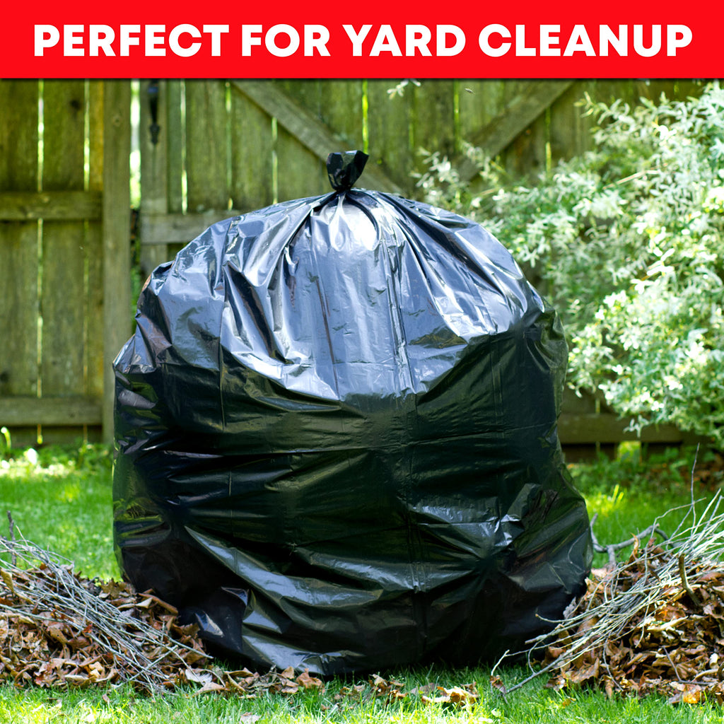 Tasker 44-45 Gallon Trash Bags Heavy Duty, (Value 100 Bags w/Ties) Extra Large Black Trash Bags - 39 Gallon - 40 Gallon - 42 Gallon - 45 Gallon - Large Black Garbage Bags Heavy Duty