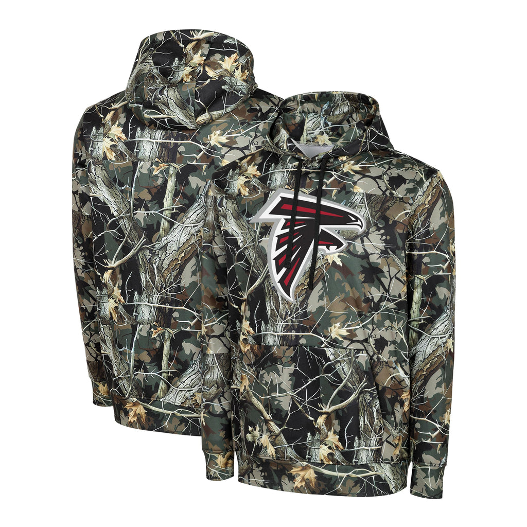 FOCO NFL Men's Official Sideline Hunter Camo Primary Logo Performance Pullover Hoodie Sweatshirt