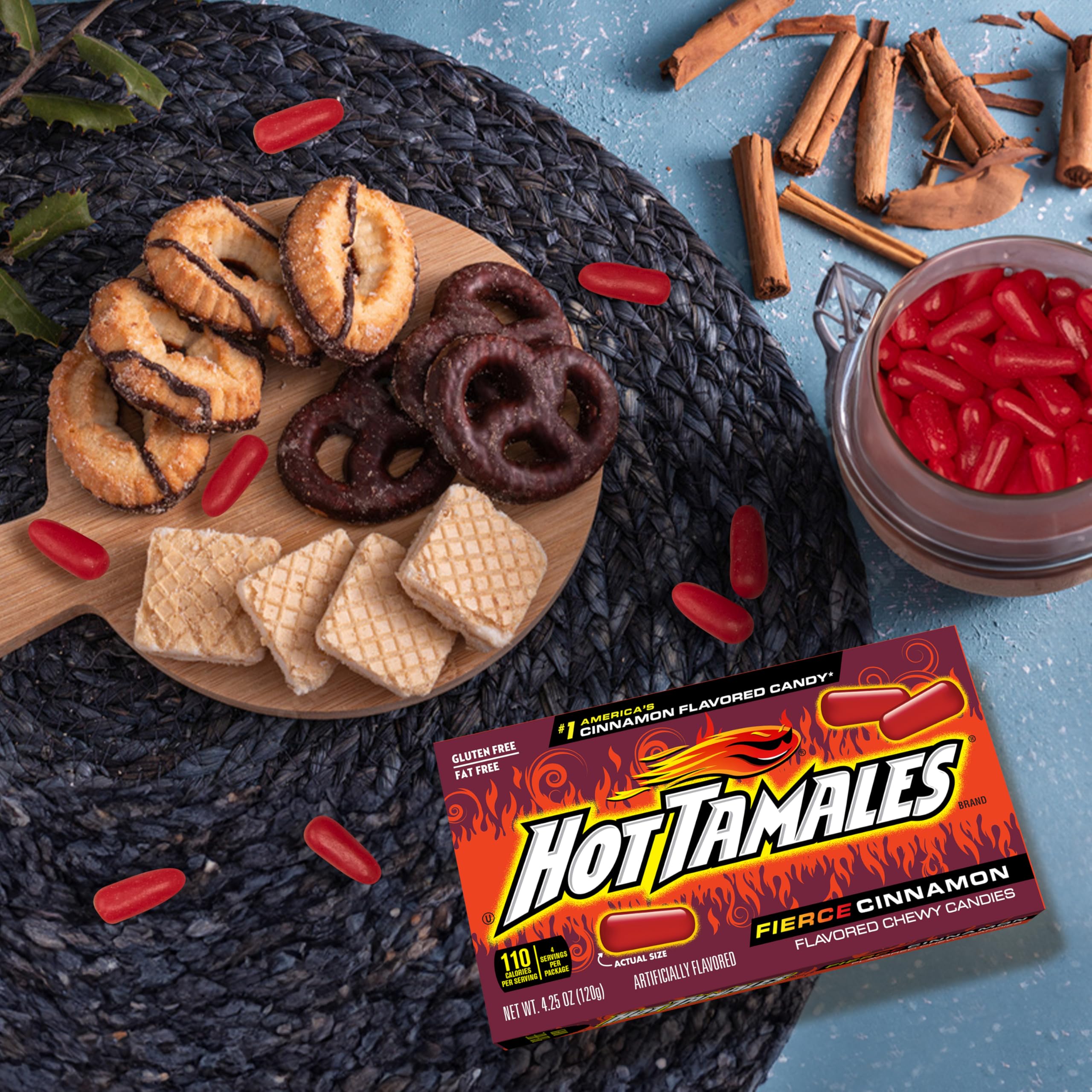 Hot Tamales Fierce Cinnamon Candy, 1 Pound Bulk Bag (Pack of 1) Cinnamon Candy, Gummy Candy, The Hampton Candy Company