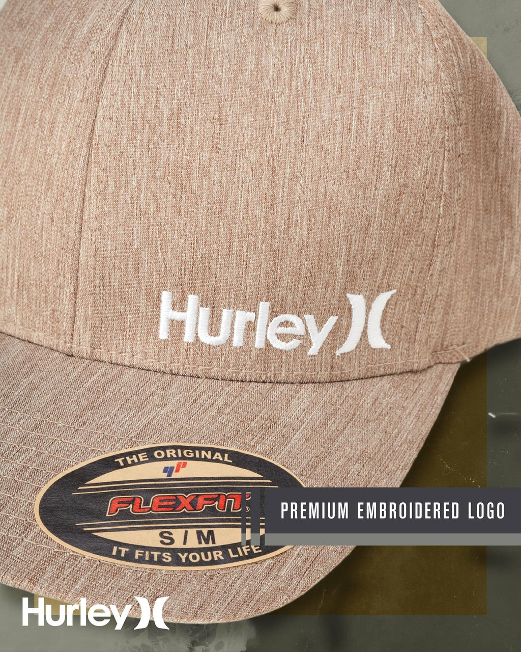 Hurley mens One & Only Corp Flexfit Perma Curve Bill Baseball Hat