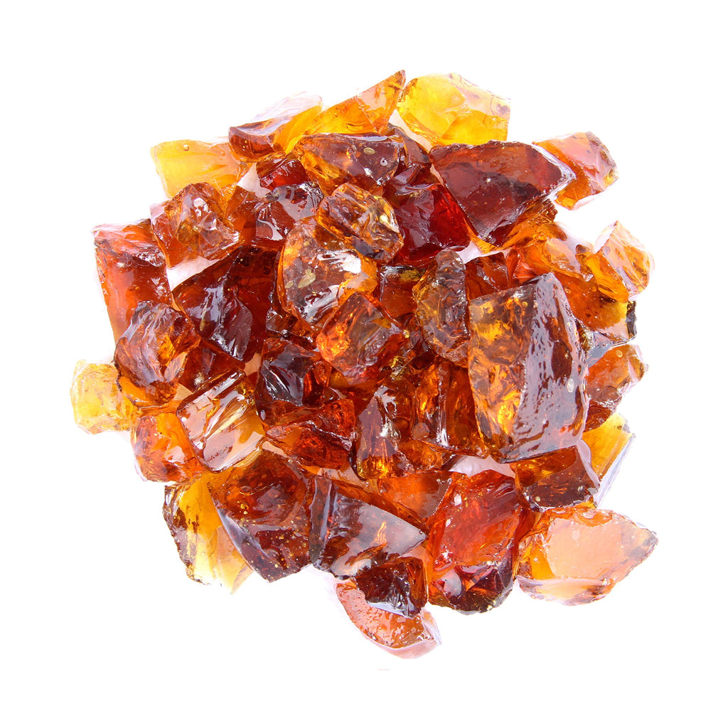 Hiland RGLASS-2-AMB Fire Glass, 20 lb, Amber