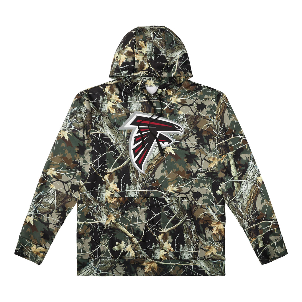 FOCO NFL Men's Official Sideline Hunter Camo Primary Logo Performance Pullover Hoodie Sweatshirt