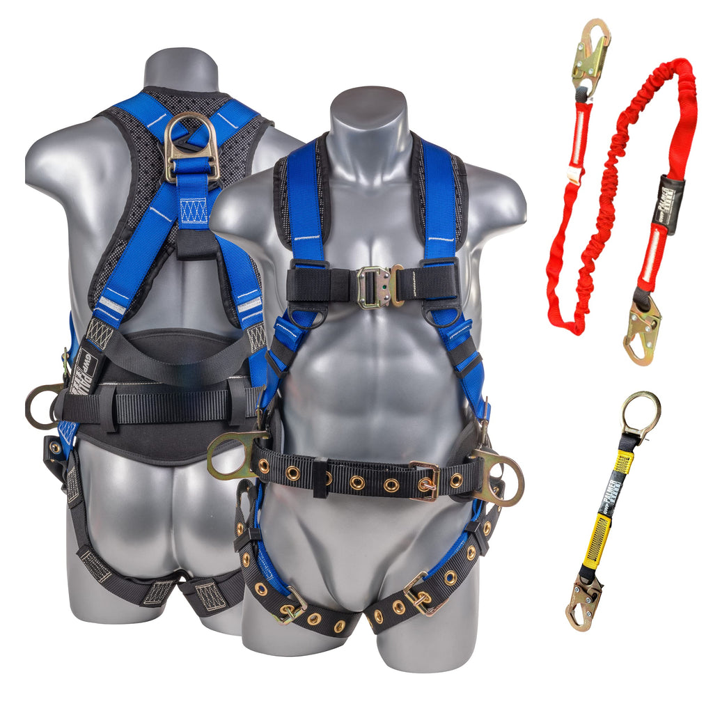 Palmer Safety Hammerhead 5pt Safety Harness Back Padded, QCB Chest, Tongue Buckel Legs Straps, Back & Side D-Rings