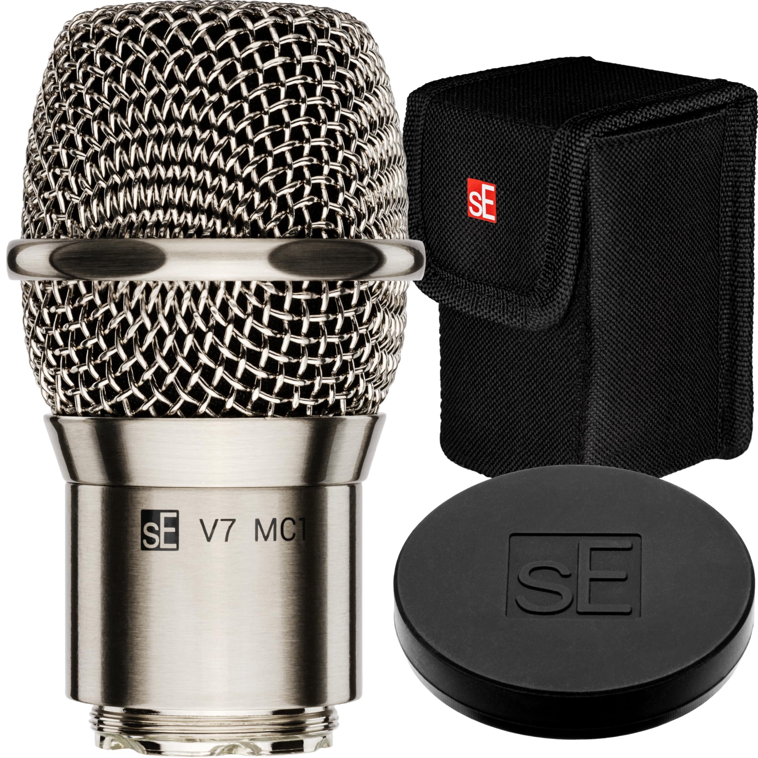 SE ELECTRONICS V7 MC1 Wireless Microphone Capsule - Compatible with Shure Wireless Transmitters - Professional Dynamic Microphone for Singing, Speech & Music Studio Recording (Black)
