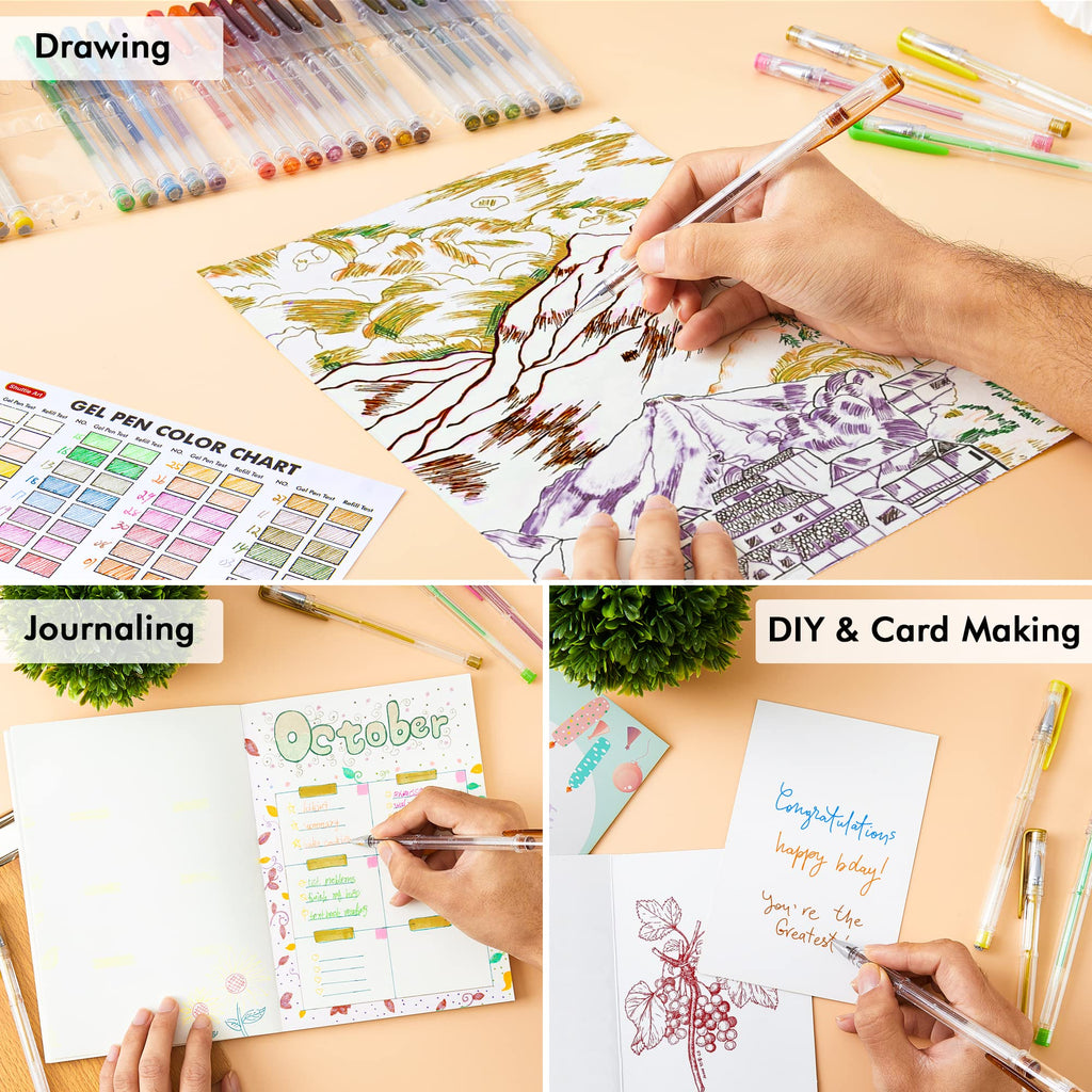 Shuttle Art Pastel Gel Pens, 24 Pastel Milky Colors Gel Pen for Black Paper, Adults Coloring Books Drawing Doodling Crafts Scrapbooking Journaling