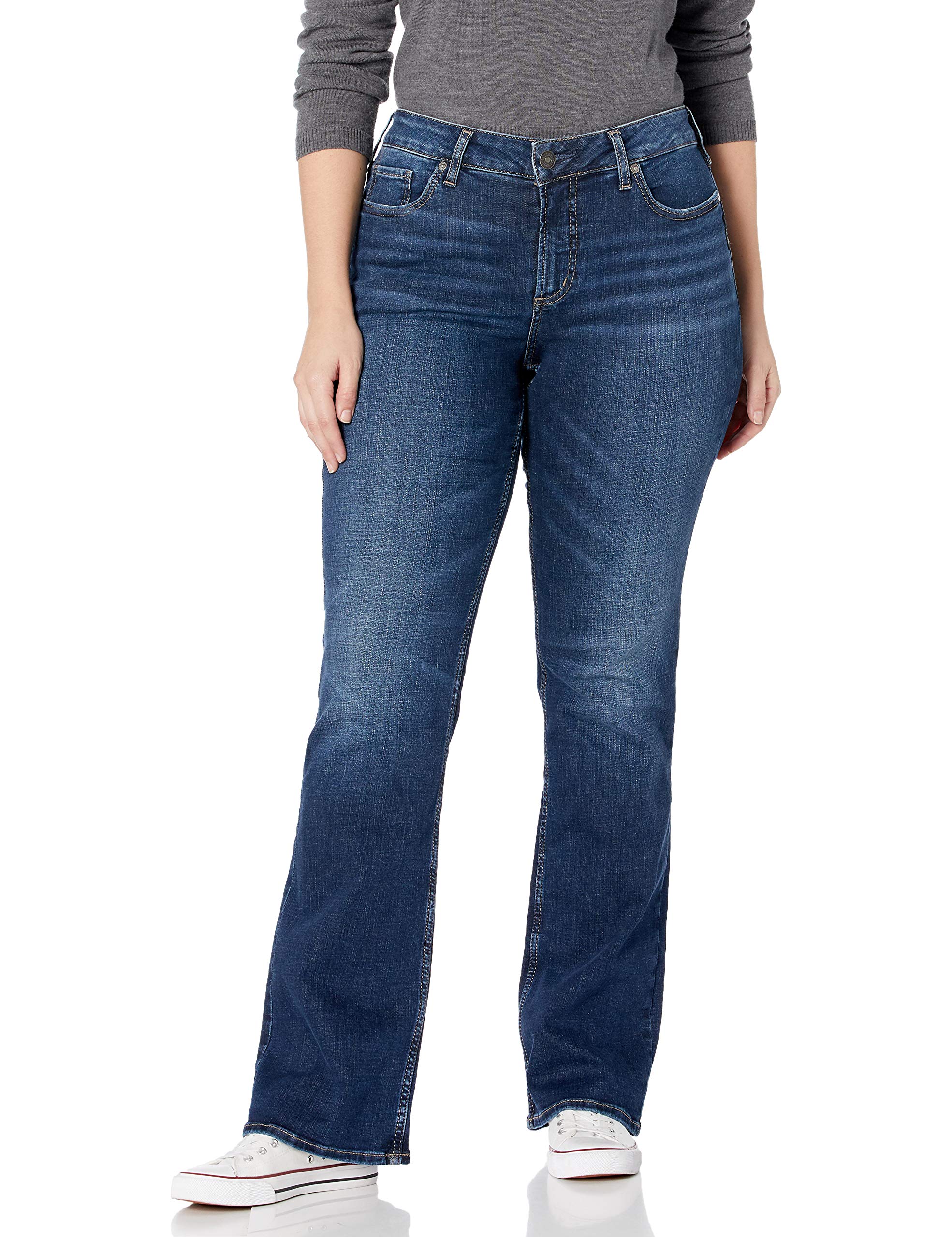 Silver Jeans Co. Women's Plus Size Suki Mid Rise Slim Bootcut Jeans