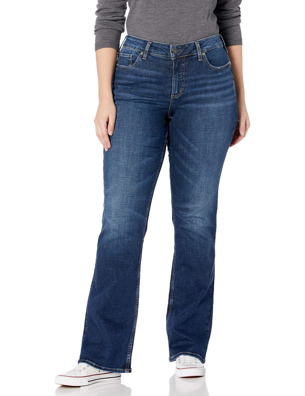 Silver Jeans Co. Women's Plus Size Suki Mid Rise Slim Bootcut Jeans