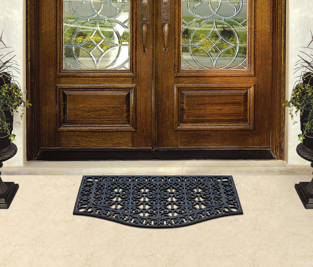 A1 Home Collections 19-LB Heavy Duty Rubber Doormat 24"×57" - Won't Blow Away | Outside Front Door Mat, Mud Dirt Scraper, Non-Slip Drainage Mat for Entryway Patio Garage, All-Weather, 100% Rubber Mats