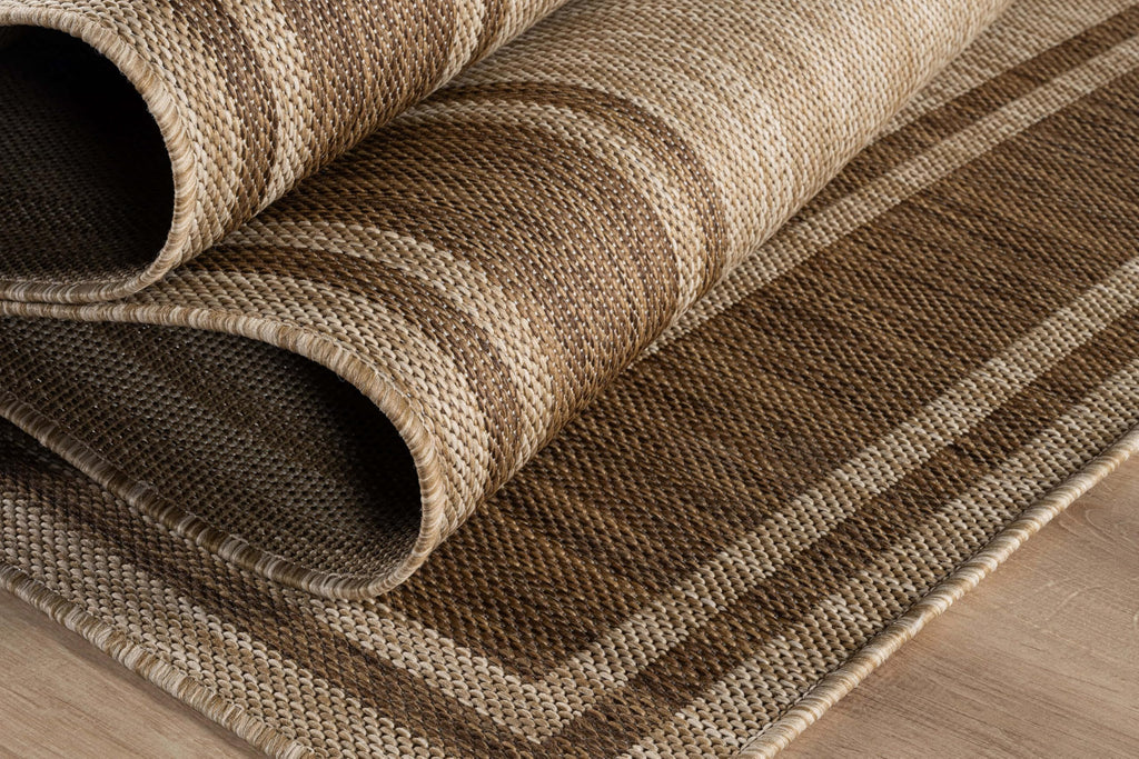 Beverly Rug Outdoor Rug 5x7 Modern Bordered Area Rugs for Indoor and Outdoor Patio Deck Porch Garden Waterproof Weather Sun Resistant Washable Outside Carpet (5 x 7 Beige)