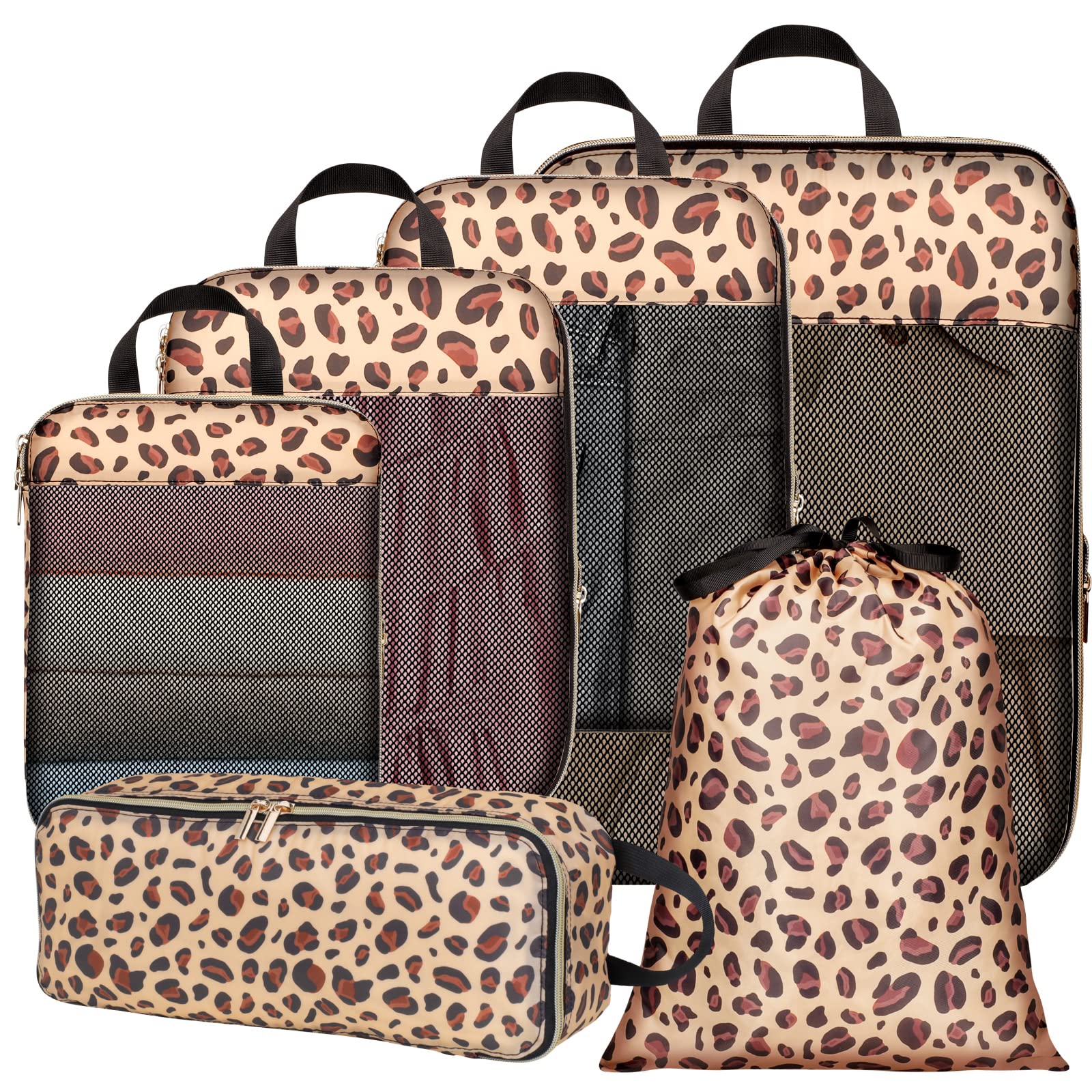 Cambond Compression Packing Cubes for Travel - Lightweight Expandable Travel Bags Luggage Organizers Travel Essentials Compression Cubes for Travel Space Saver for Carry on Suitcases Organizer