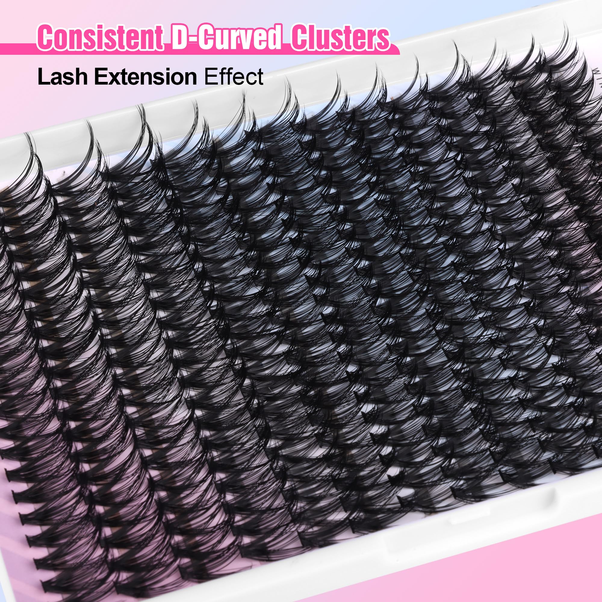 Pawotence Lash Extension Kit DIY 280pcs Individual Lash Clusters Kit 20D&30D Natural 9-15mm Cluster Eyelash Extensions Kit with Lash Bond and Seal, Tweezers for Self Use (20D&30D, 0.07D, 9-15mm, Kit)