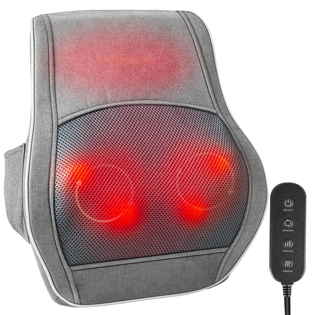 Brelley Neck and Back Massager for Pain Relief Deep Tissue with Heat, Shiatsu Shoulder Massager with Bi-Directional Rotating Head for Neck, Back, Shoulders, and Legs