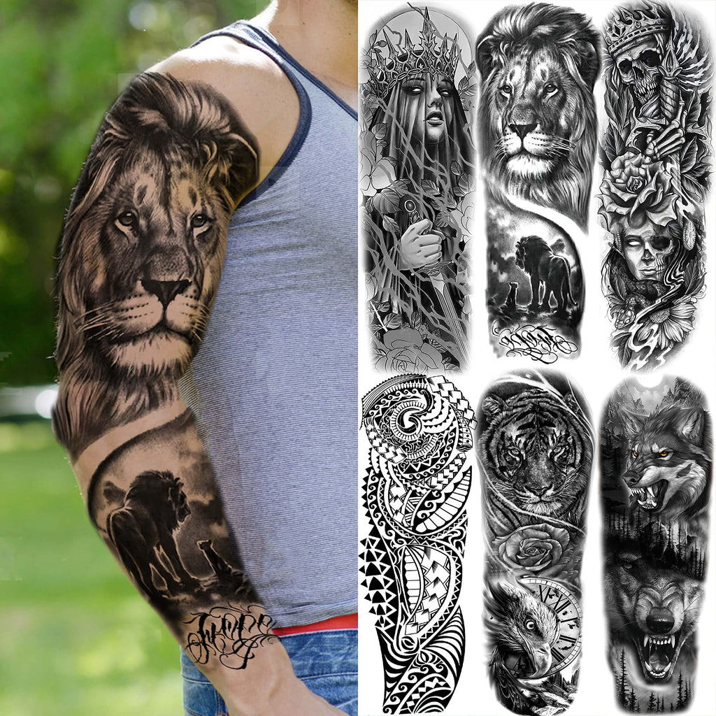 EGMBGM 52 Sheets Tiny Small Temporary Tattoos For Kids Boys Girls, Tribal Animals Butterfly Anchor Compass Tattoo Stickers For Men Women, 3D Cute Flower Fake Face Tatoo Kits Sets For Neck Arm Hands