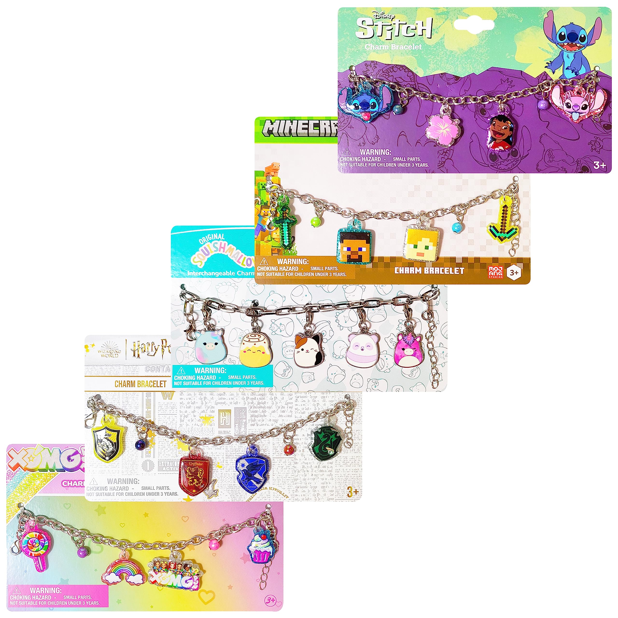 LUV HER 7" Minecraft Bracelet with 4 Metal Charms - Minecraft -Ages 3+