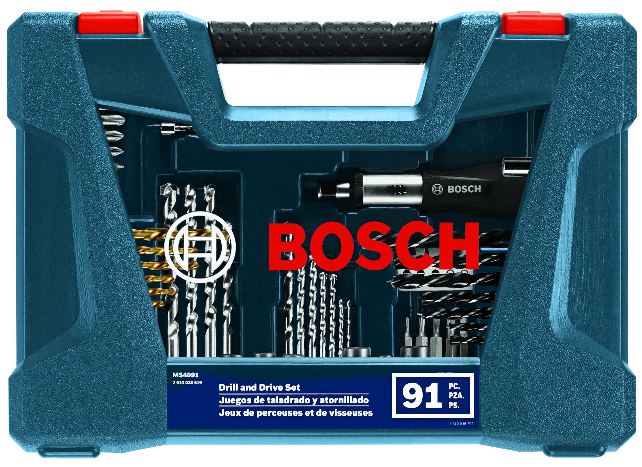 BOSCH MS4091 91-Piece Drilling and Driving Mixed Set with Included Case for Applications in Wood, Metal, Masonry