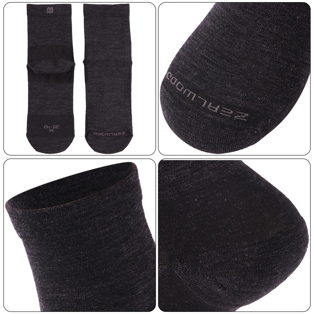 No Show Athletic Socks, ZEALWOOD 3 Pairs Merino Wool Ultra-Light Running Tennis Golf Socks for Men Women
