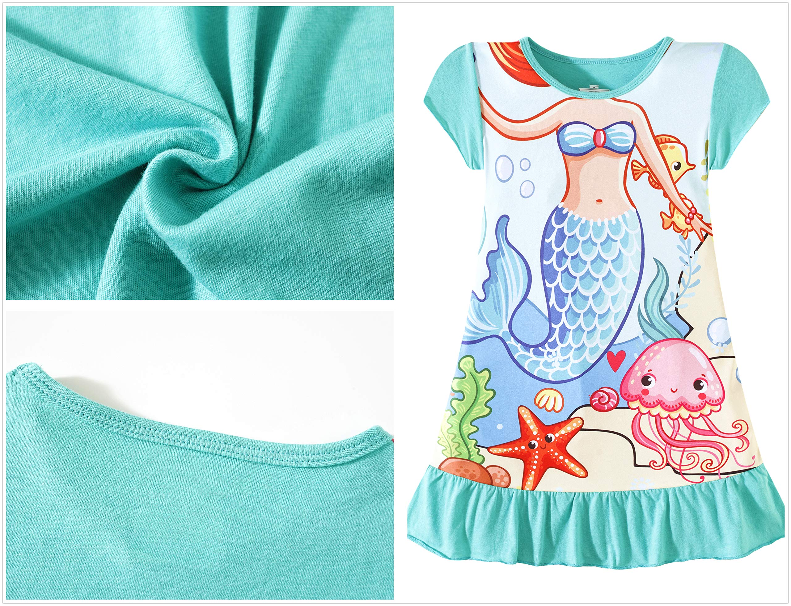 Nightgowns for Girls Kids Pajamas Princess Dress Sleepwear Night Gown 3-10 Years