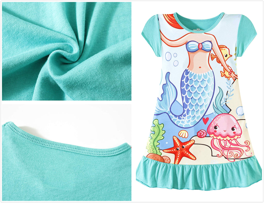 Nightgowns for Girls Kids Pajamas Princess Dress Sleepwear Night Gown 3-10 Years