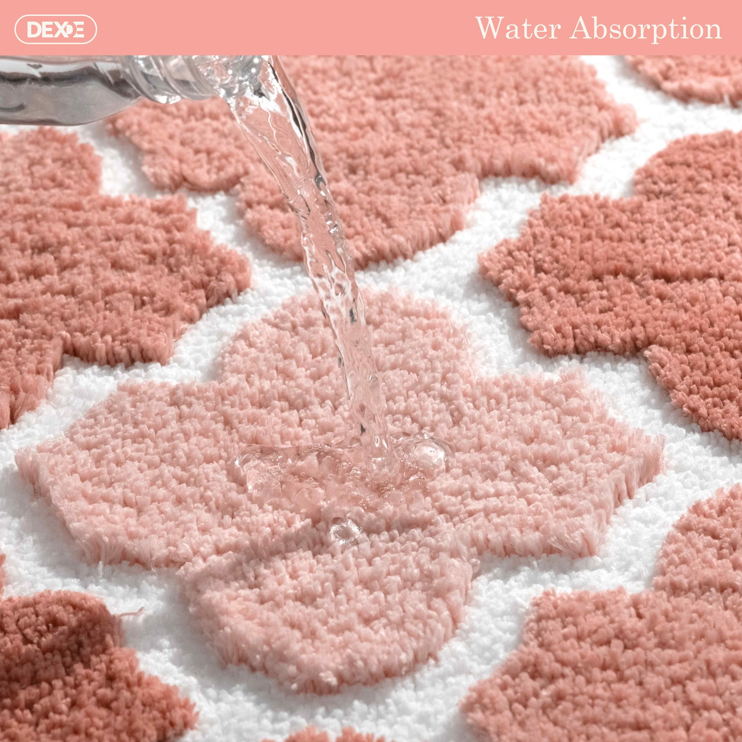 DEXDE Bathroom Rugs Runner 24x47 Long Bath Rug Non Slip Soft Washable Large Bath Mats for Bathroom Bedroom Hallway Kitchen Floor Carpet Modern Boho Decor, Beige