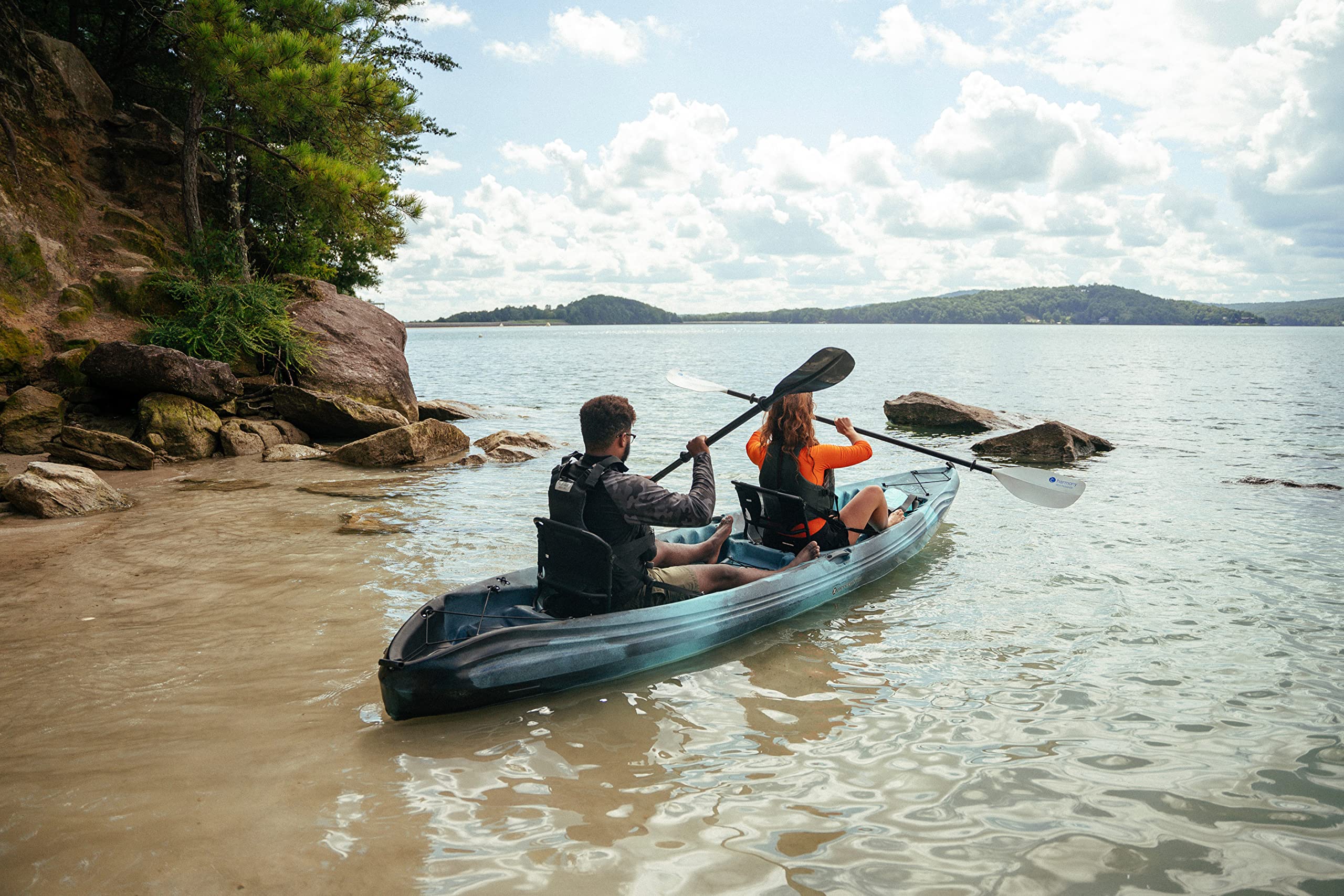 Perception Tribe 13.5 Sit on Top Tandem Kayak for All-Around Fun Large Rear Storage with Tie Downs
