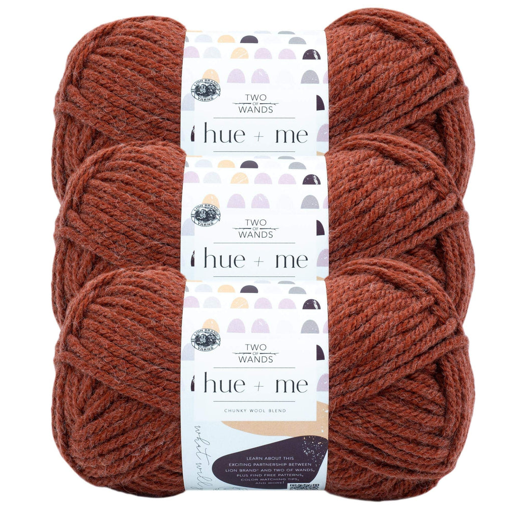 Lion Brand Yarn, Hue + Me Chunky Yarn for Crocheting, Knitting, and Crafts, Agave, 1 Pack