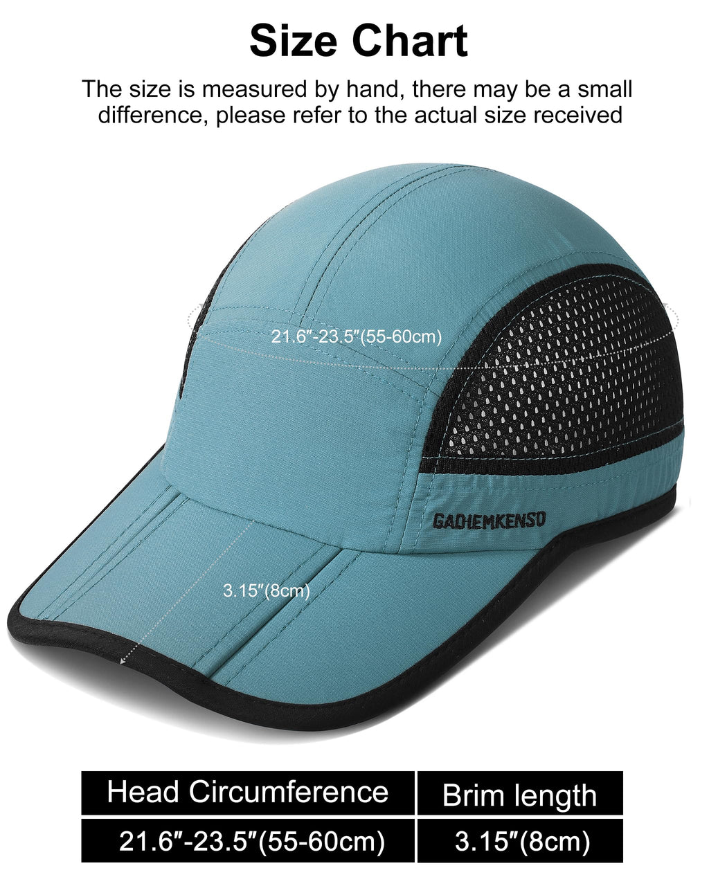 GADIEMKENSD Mens Folding Outdoor Hat Long Brim UPF 50+ Sun Protection