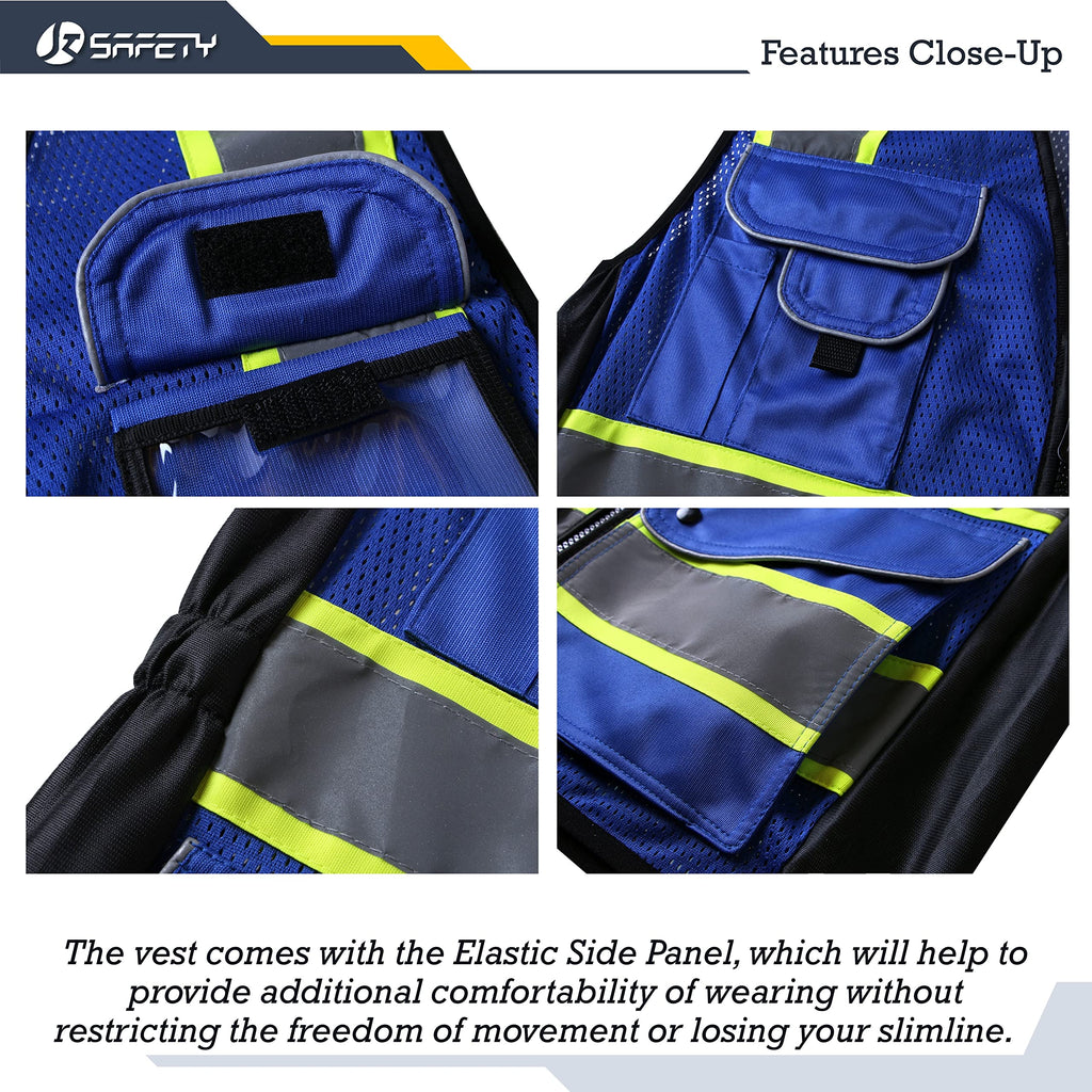 JKSafety Women Hi-Vis Reflective Safety Vest | Neon Color body Sewed Reflective Strips Breathable Lightweight ANSI Compliant